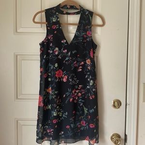 by & by Floral Choker Neck Dress